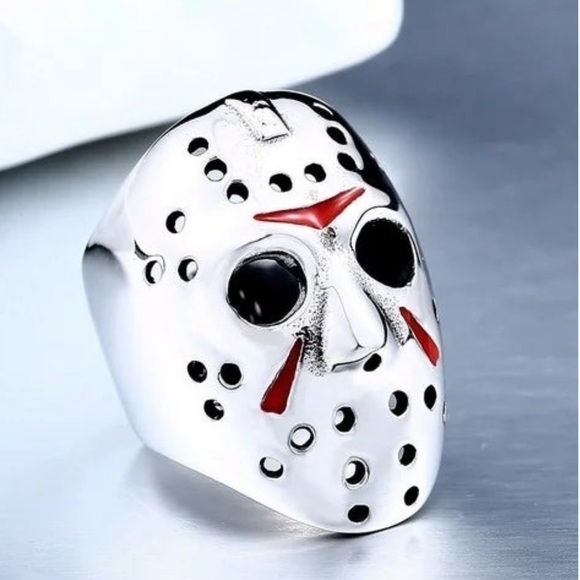 Other - 🆕 Trendy White Gold Plated Jason Mask Ring